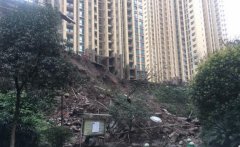 九龙坡一小区堡坎发生垮塌