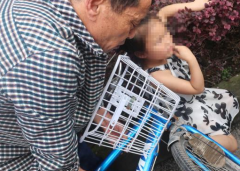 重庆一女童学骑车 却把自己的脚“卡”住了