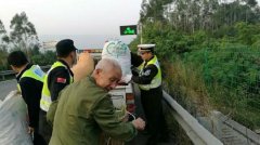 两人偷懒横穿高速 这种过马路的方式要不得
