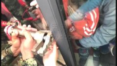 男童右手被卡玻璃门 看着都痛