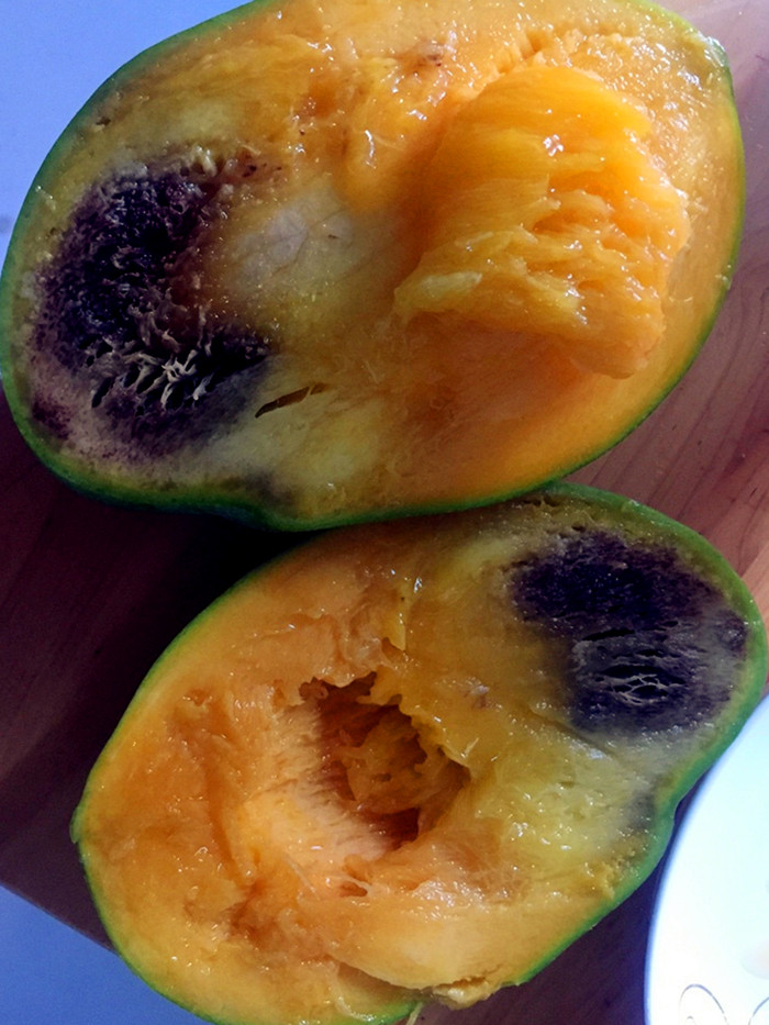 女子买了群里推荐的芒果切开发现坏掉了